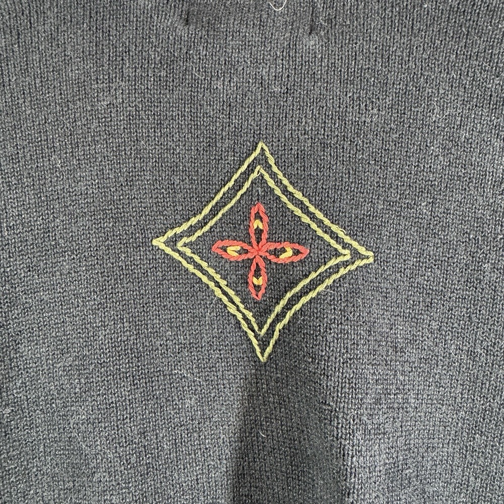 Bedford Fair Lifestyles Womens Sweater Small Black Mock Neck Geometric 45938 - Picture 6 of 12